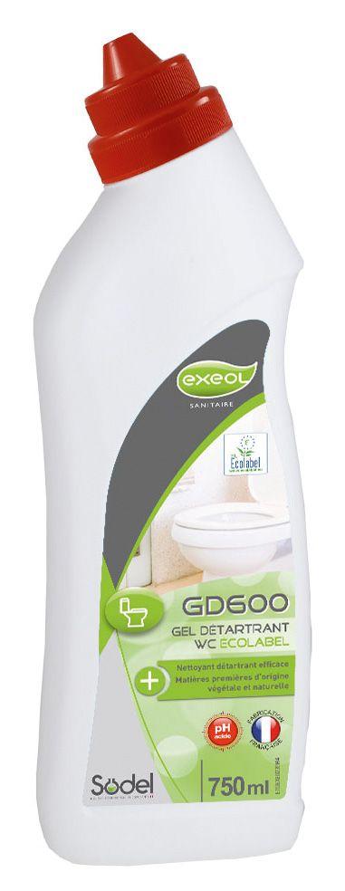 Gel Détartrant WC Ecolabel GD600 Flacon bec Canard 750ml- Pin